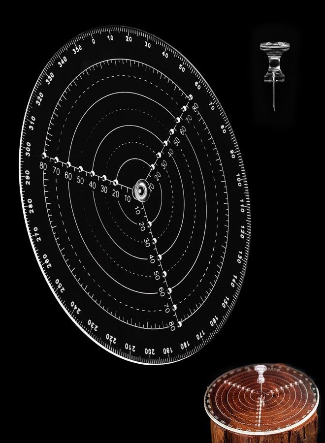 AccEncyc Round Circle Center Finder Compass Tool Round Center Finder Clear Acrylic Lathe Centering Tool Circle Gauge for Drawing Circles for Handicrafts, DIY Furniture (8 Inch) - Image 1