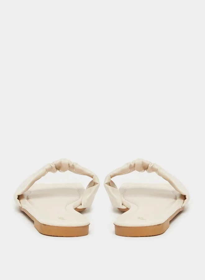 ستايلي وسادة صنادل مسطحة بحزام واحد