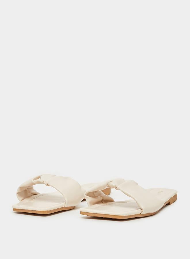 Styli Cushion Single Strap Flat Sandals - Image 3