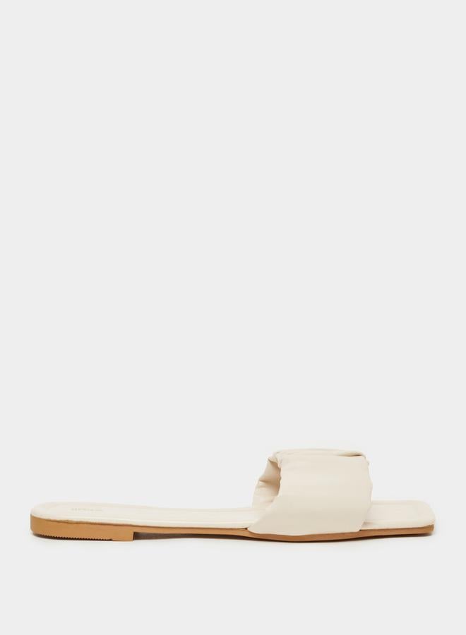 Styli Cushion Single Strap Flat Sandals - Image 2