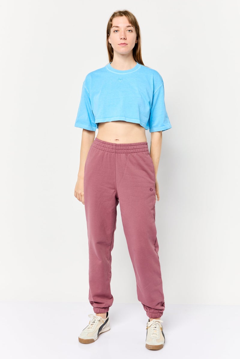 adidas Originals Women Sportswear Fit Short Sleeve Outdoor Crop Top, Blue - Image 4