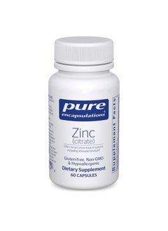 Pure Encapsulations Pure Encapsulations Zinc (Citrate) - for Immune System, Tissue Development & Metabolism* - Mineral Supplement with Enzymes - Highly Absorbable Zinc - Vegan & Non-GMO - 60 Capsules  - Image 1