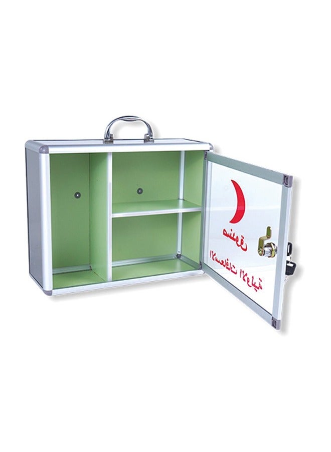 Large (L) aluminum first-aid box with safety lock, ideal for homes, offices, and factories - Image 2