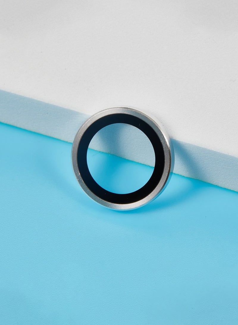 دبليو تيك حماية عدسة كاميرا آبل آيفون  إير 5G 2025 من زجاج مقوى مع حلقة معدنية فاخرة (MLGICR) - شفاف/أبيض - Image 2