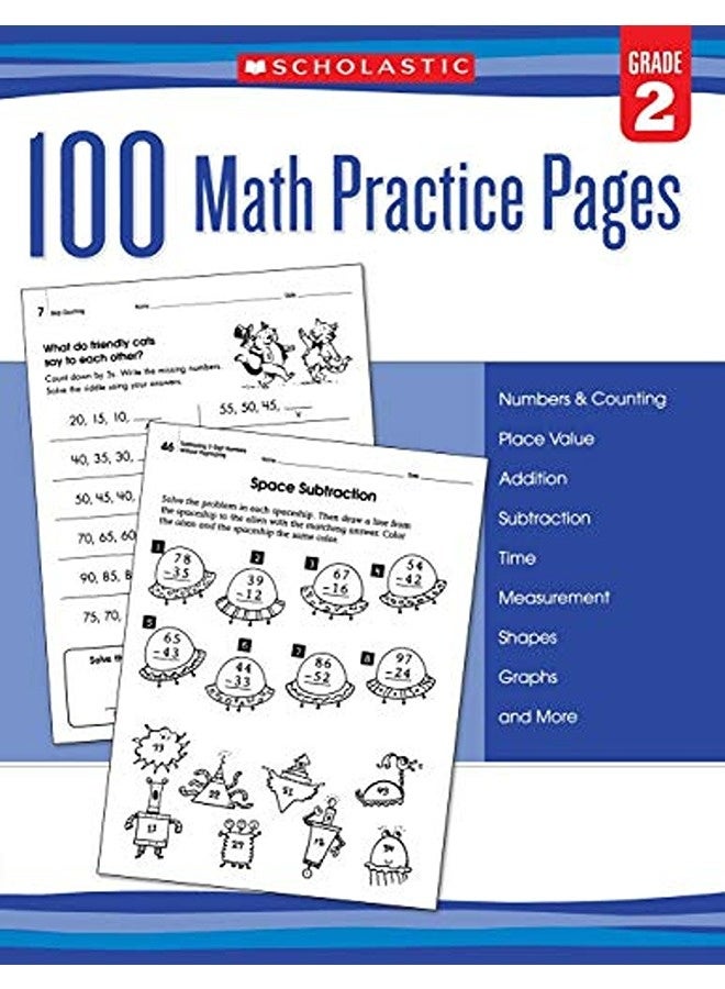 100 Math Practice Pages Grade 2