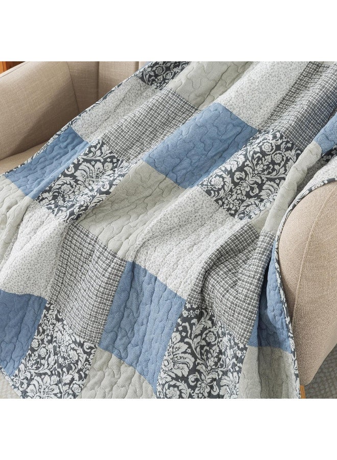 SLPR Cotton Quilted Throw Blanket 50 x 60 Floral Farmhouse Patchwork Quilt Shabby Chic Patchwork Throw Lap Quilt for Couch Sweet Dreams - Image 4