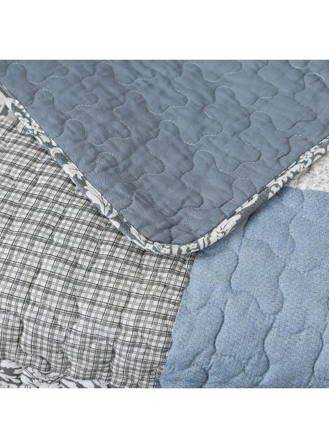 SLPR Cotton Quilted Throw Blanket 50 x 60 Floral Farmhouse Patchwork Quilt Shabby Chic Patchwork Throw Lap Quilt for Couch Sweet Dreams - Image 5