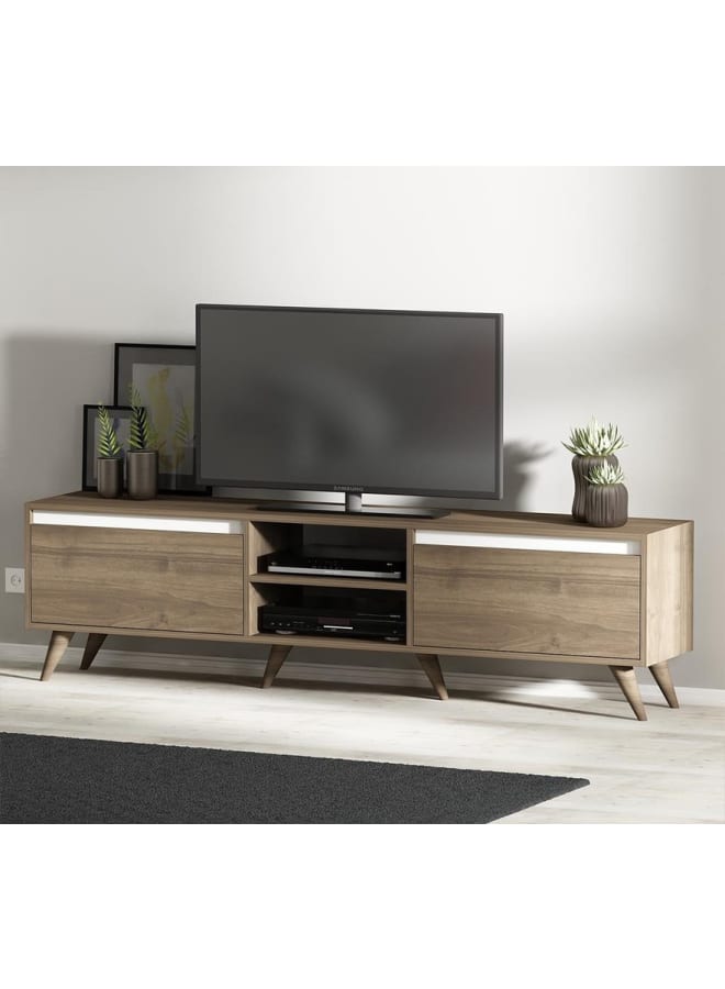 Retro RA-U49 TV Table 140 x 50 x 30 cm - Brown x White - Image 2