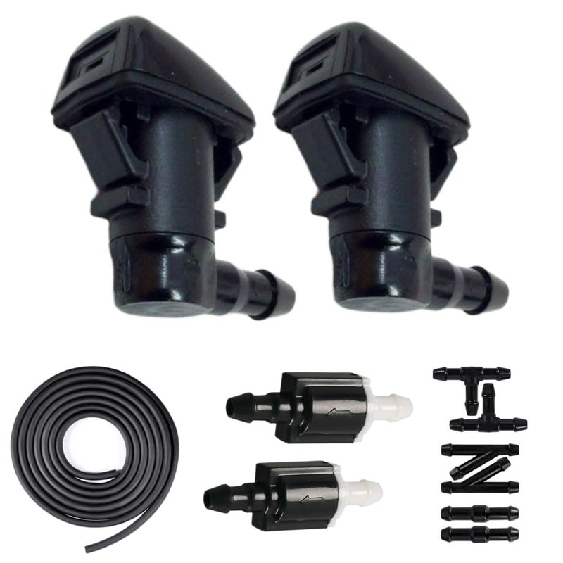 ClickFit Windshield Washer Nozzles Kit replacement for Ford Fiesta 20112022 Transit 20152022 F250 F350 F450 F550 Ecosport Wiper washer sprayers repair replases BE8Z17603A Extended Kit