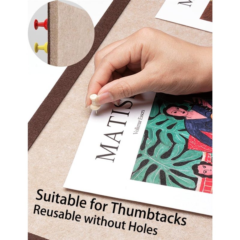 Felt Bulletin Board - 24" x 16", No-Drill Foldable Pin Board for Walls, Cork Board Alternative - Decorative Vision Board for Home, Office and School - Image 2