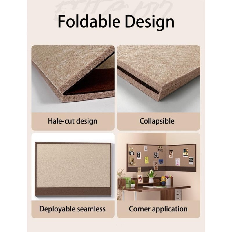 Felt Bulletin Board - 24" x 16", No-Drill Foldable Pin Board for Walls, Cork Board Alternative - Decorative Vision Board for Home, Office and School - Image 4