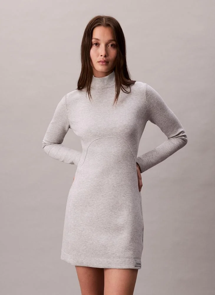 Calvin Klein Jeans Scuba High Neck Long Sleeve Mini Dress