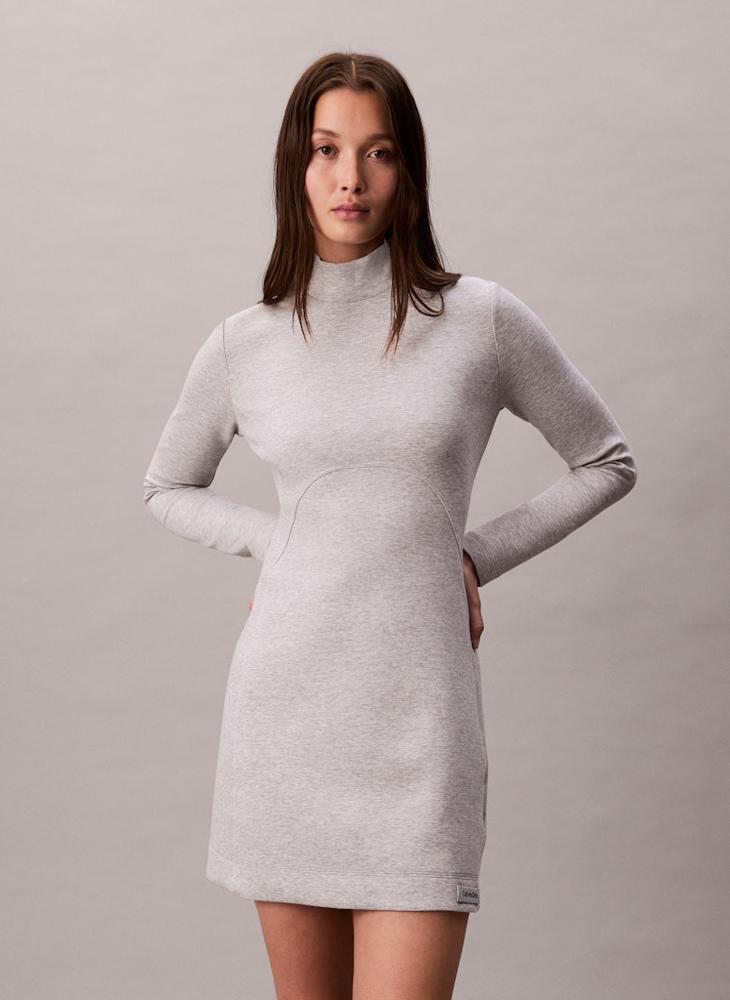 Calvin Klein Jeans Scuba High Neck Long Sleeve Mini Dress - Image 1