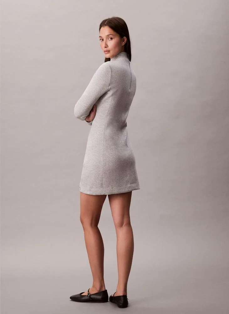 Calvin Klein Jeans Scuba High Neck Long Sleeve Mini Dress