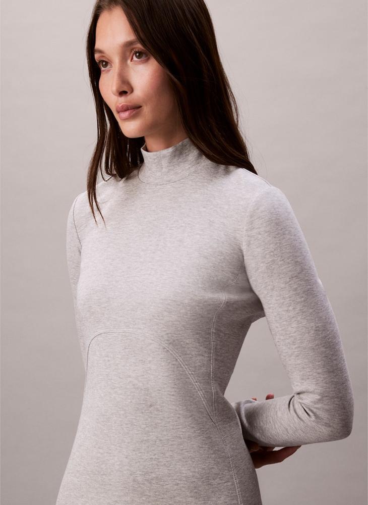 Calvin Klein Jeans Scuba High Neck Long Sleeve Mini Dress - Image 4