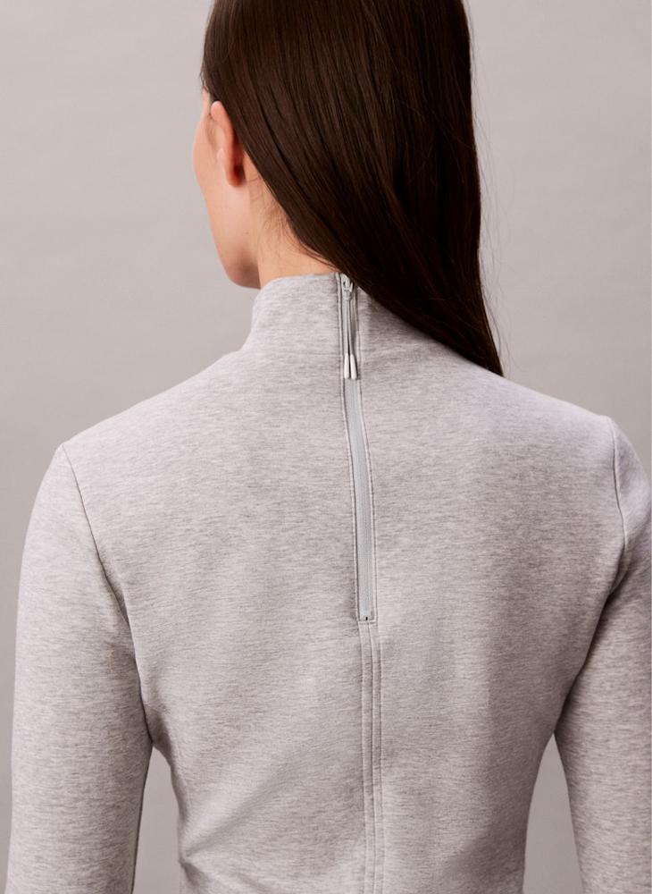 Calvin Klein Jeans Scuba High Neck Long Sleeve Mini Dress - Image 5