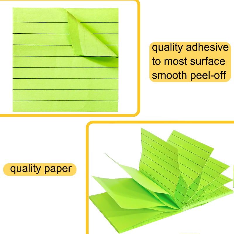 Beieverluck 48 Pack 3840 Sheets Pop Up Sticky Notes Lined 3x3 inch Self-Stick Notes Pads Post Lined Sticky Note Pads Accordion Pop Up Notes Refill for Dispenser Home Office School, 80 Sheets/pad (Bright Color) - Image 3