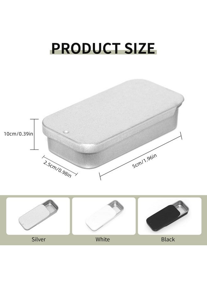 SKYPIA Lip Balm Tins Slide Top Tin Containers For Lip Balm Crafts Storage Kit 0.25Oz 3 Pack (Silver)  - Image 4