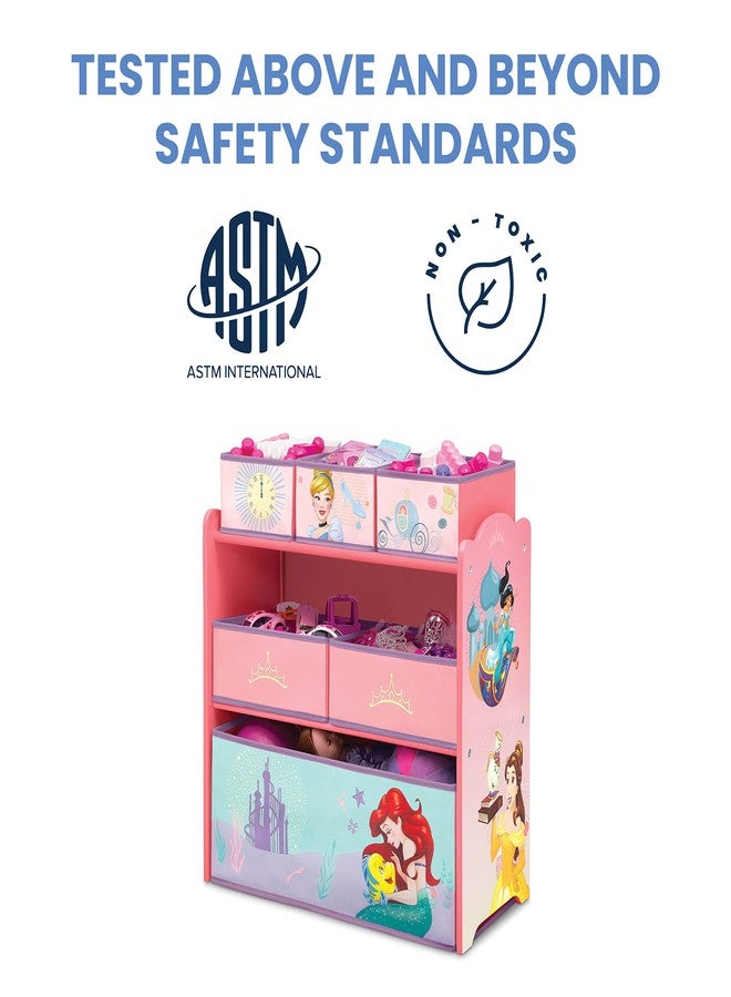 Delta Children Design & Store 6 Bin Toy Storage Organizer, Disney Princess - Image 4