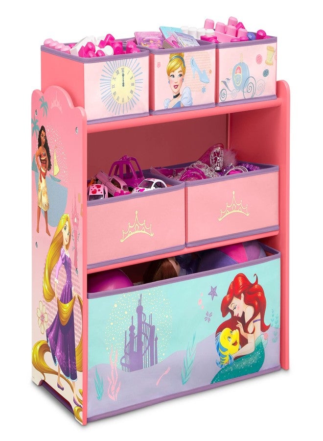 Delta Children Design & Store 6 Bin Toy Storage Organizer, Disney Princess - Image 1