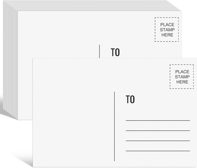 Utron 94PCS Blank Postcards for Mailing, 300 GSM Postcard Paper, 4x6 White Blank Post Cards for Make Empty Message Sheets, Mailing Lists, Index Card, Wedding Invitation Card, Thank You Card - Image 1