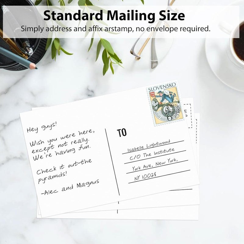Utron 94PCS Blank Postcards for Mailing, 300 GSM Postcard Paper, 4x6 White Blank Post Cards for Make Empty Message Sheets, Mailing Lists, Index Card, Wedding Invitation Card, Thank You Card - Image 5