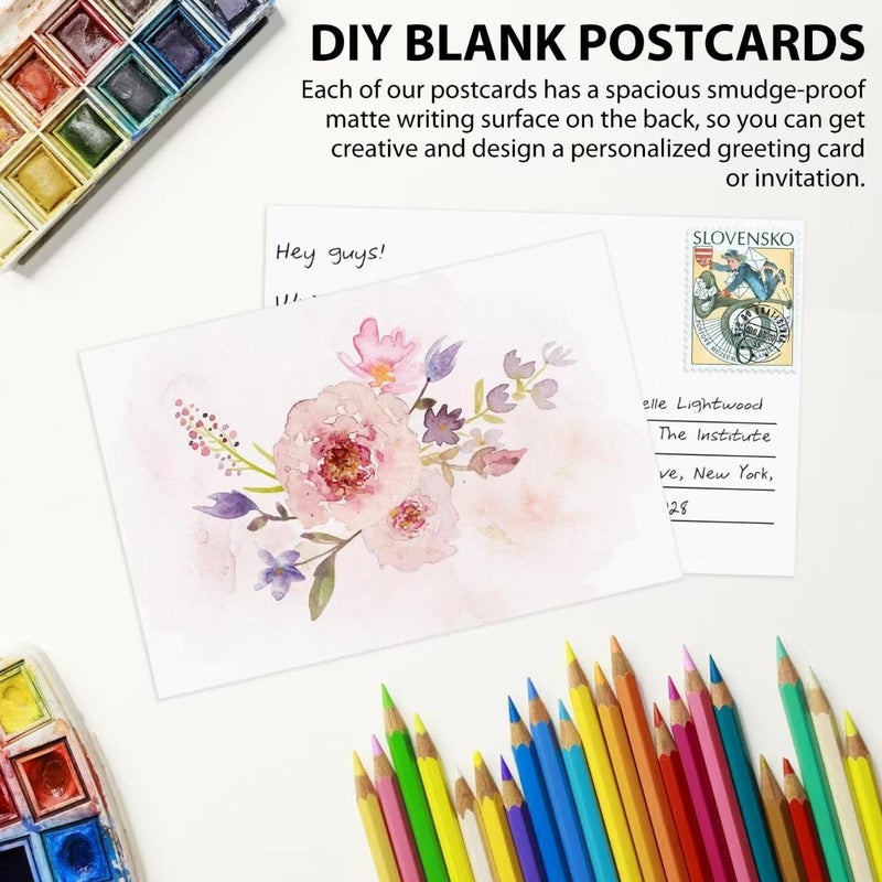 Utron 94PCS Blank Postcards for Mailing, 300 GSM Postcard Paper, 4x6 White Blank Post Cards for Make Empty Message Sheets, Mailing Lists, Index Card, Wedding Invitation Card, Thank You Card - Image 4