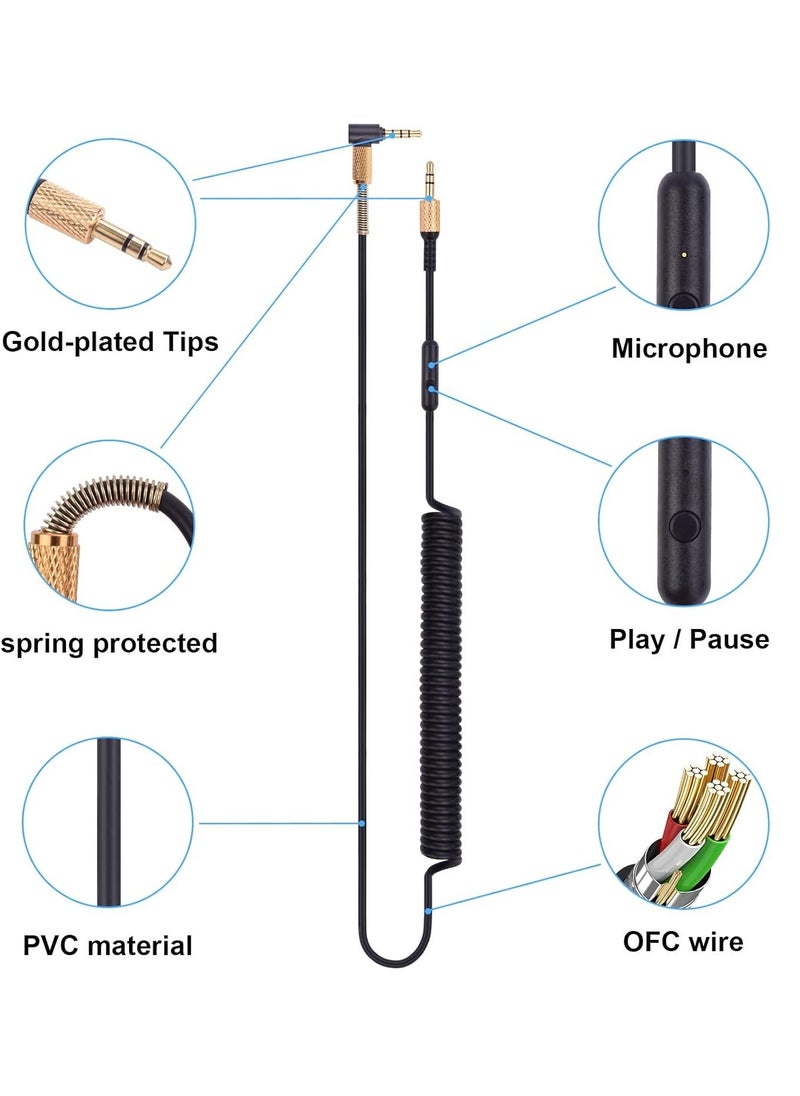 Arabest Major 3 Cable with Microphone Replacement for Marshall Major 2 Major 3 Major 4 Monitor II Mid A.N.C Headphones (3.5mm Plug, 4Ft Extended to 8.2Ft)  - Image 3