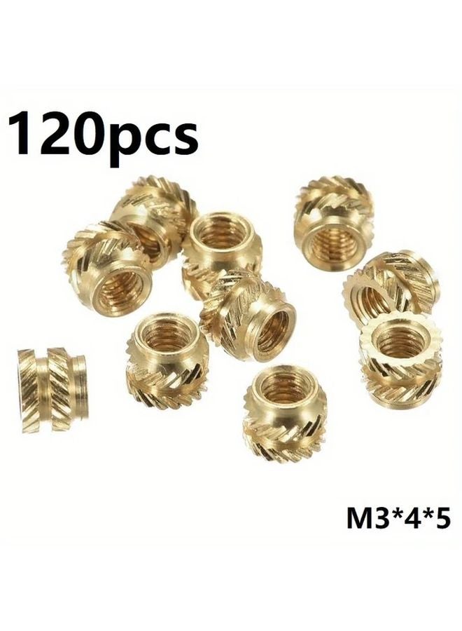 120pcs M3 Threaded Inserts Brass Heat Set Metric Knurled Nuts for Plastic 3D Printing - Image 2