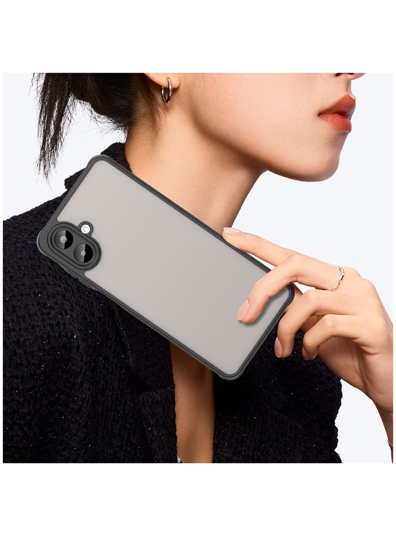 CHEROSIN [1+1 Sets] For Samsung Galaxy A07 Case & Screen Protector Semi Transparent Frosted Shockproof Case Oil Repellent and Waterproof Phone Cover,1 Piece Tempered Glass Screen Protector - Image 4