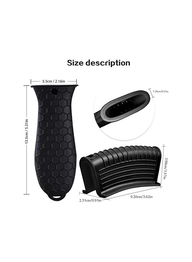 SHOWAY 4 Pack Non-Slip Silicone Hot Handle Holder Cast Iron Skillet Handle Covers Heat Resistant Cast Iron Handle Covers for Pans Griddles Cast Iron Skillets Metal Cookware Handles Cast Iron Cookware - Image 4