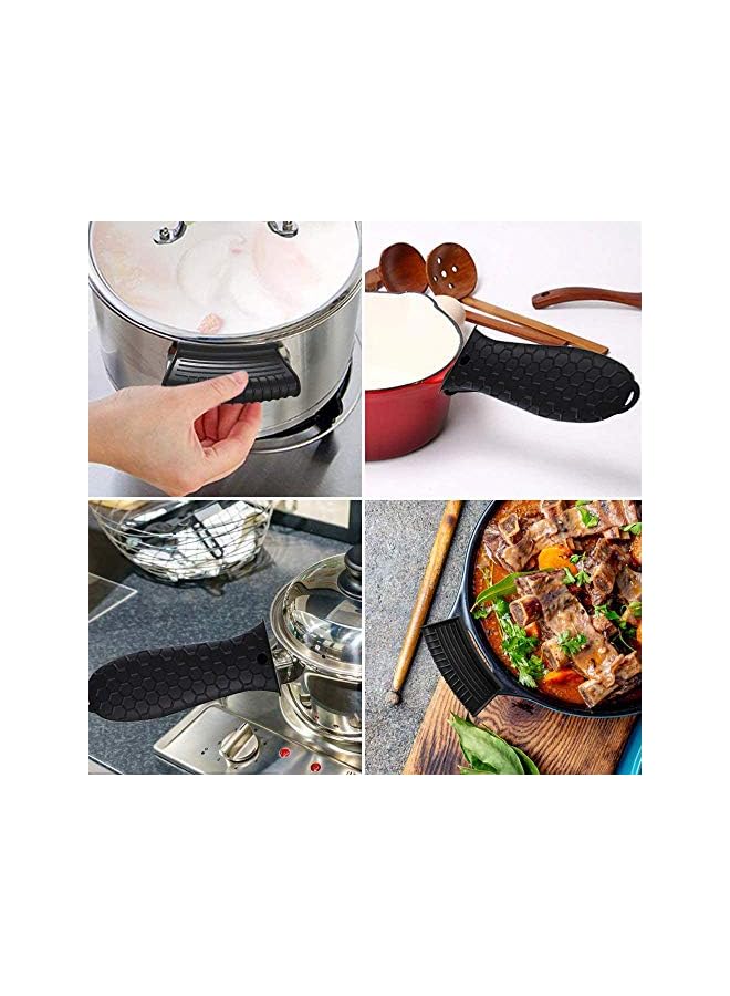 SHOWAY 4 Pack Non-Slip Silicone Hot Handle Holder Cast Iron Skillet Handle Covers Heat Resistant Cast Iron Handle Covers for Pans Griddles Cast Iron Skillets Metal Cookware Handles Cast Iron Cookware - Image 3