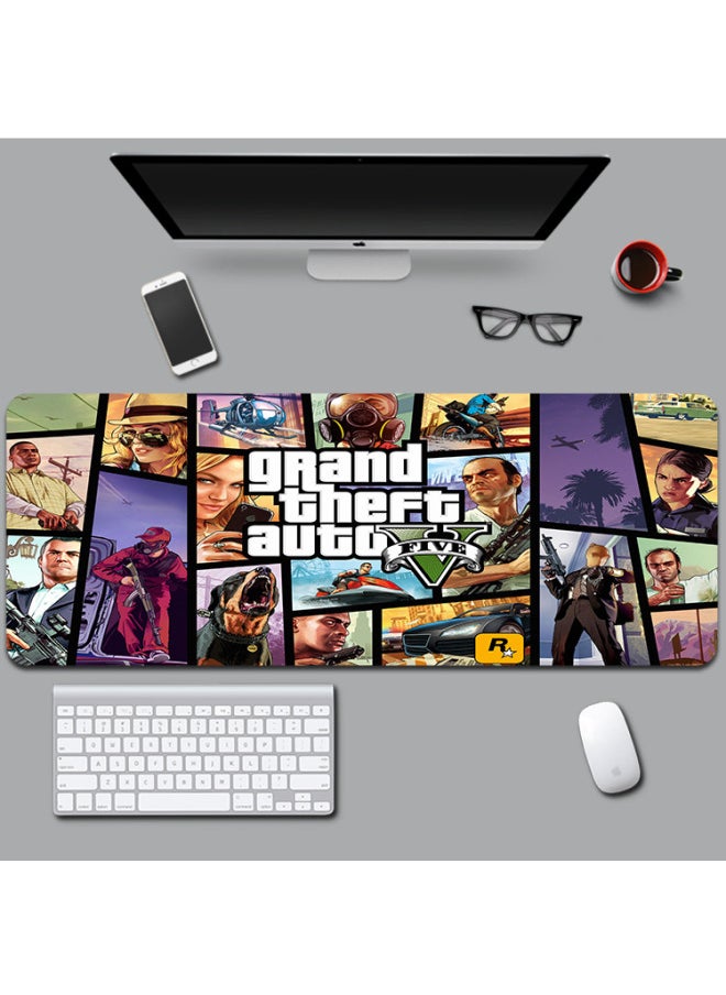 لوحة ماوس ألعاب GTA5 Grand Theft Auto كبيرة سميكة بحافة قفل مكتب الإنترنت بار مفرش طاولة توصيل محيطي - اللون: 800 × 300 × 2 مم نمط حافة القفل: Grand Theft-24