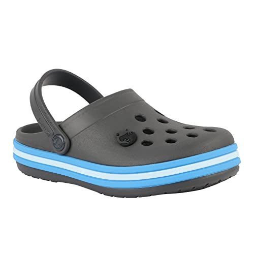 Neoz Casual Slingback Clogs for Kids with Soft Sole | Slip-On Breathable, Lightweight | Comfortable & Durable | Stylish Indoor & Outdoor Sandals Clogs for Kids, K-BEACH-CARBON-SKY_5 - Image 1
