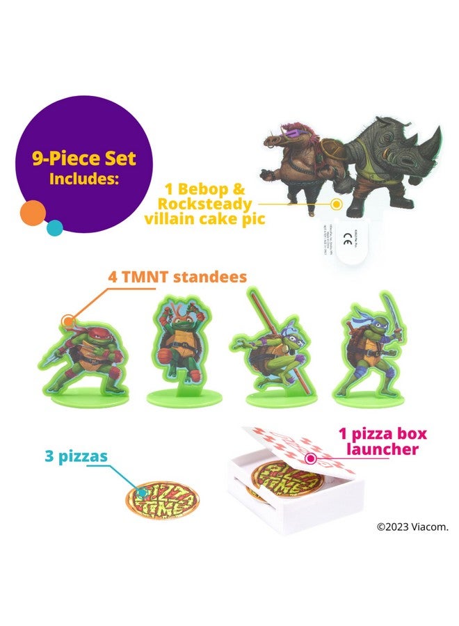 DecoPac ديكوست® قناديل السلاحف النينجا المتحولة™ زينة كعكة قوة البيتزا، 6 قطع زينة كعكة مع تماثيل السلاحف، عود كعكة، ومقذوف البيتزا ! | لعيد الميلاد، الحفلات، الاحتفالات - Image 3