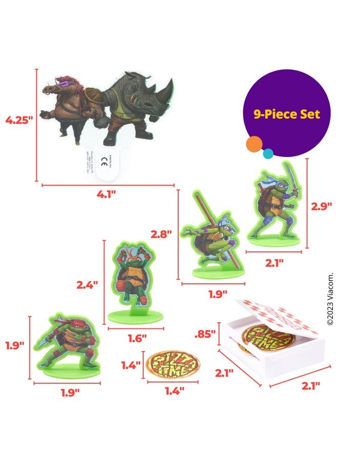 DecoPac ديكوست® قناديل السلاحف النينجا المتحولة™ زينة كعكة قوة البيتزا، 6 قطع زينة كعكة مع تماثيل السلاحف، عود كعكة، ومقذوف البيتزا ! | لعيد الميلاد، الحفلات، الاحتفالات - Image 5