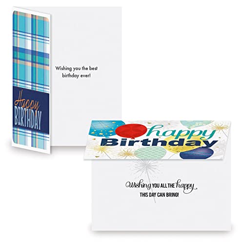 Current For Him Birthday Greeting Cards Value Pack - Set of 20, 10 Unique Designs, Large 5 x 7 Inch Cards, Sentiments Inside, Envelopes Included - Image 4