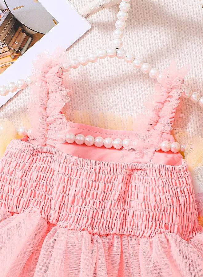 Take Two  Girls Pink Strappy Mesh Dress for Women | Best Price UAE
