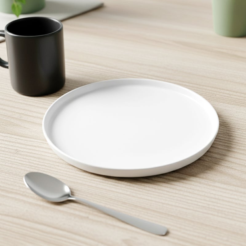 Cuisine Art EFE 8-Inch Bone China Side Plate - Premium White Dessert & Snack Plate, Chip-Resistant Small Plate for Starters, Salad, Snacks & Daily Use, Elegant Tableware for Home & Restaurants - Image 4