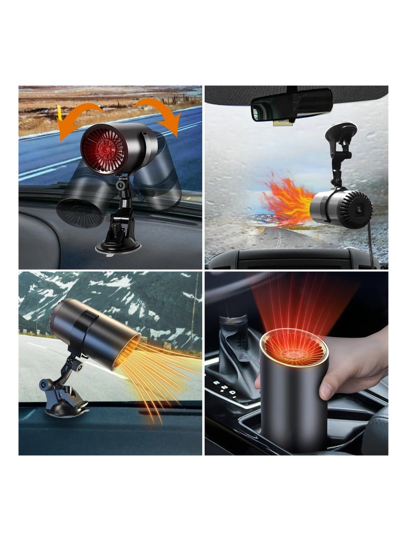 Generic - 12V 150W Car Heater & Cooler - Portable Windshield Defogger and Defroster - Fast Heating & Cooling Fan with Suction Holder for All Vehicle Types (Black) - Image 1
