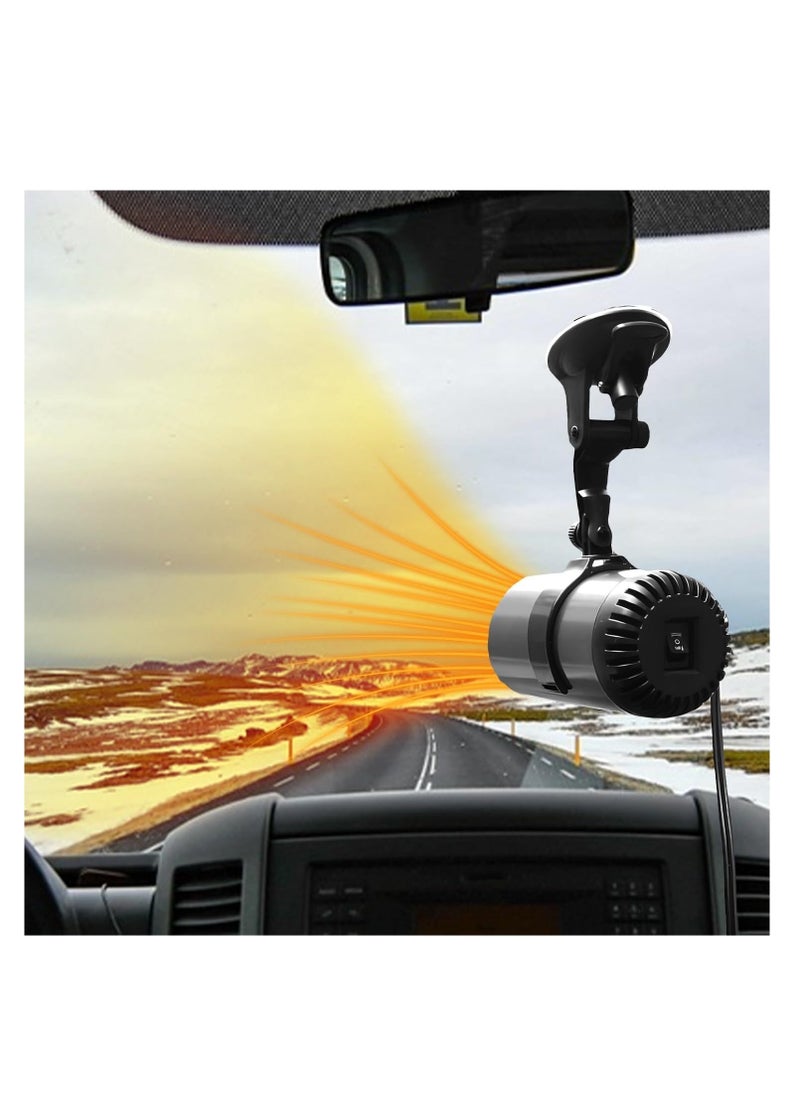 Generic - 12V 150W Car Heater & Cooler - Portable Windshield Defogger and Defroster - Fast Heating & Cooling Fan with Suction Holder for All Vehicle Types (Black) - Image 1