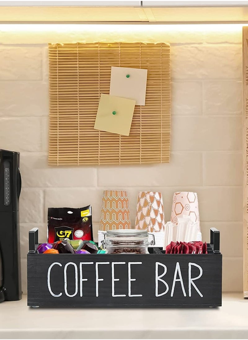 Generic Coffee Station Organizer,Wooden Coffee Bar Accessories Storage For Countertop,coffee storage box  - Image 1