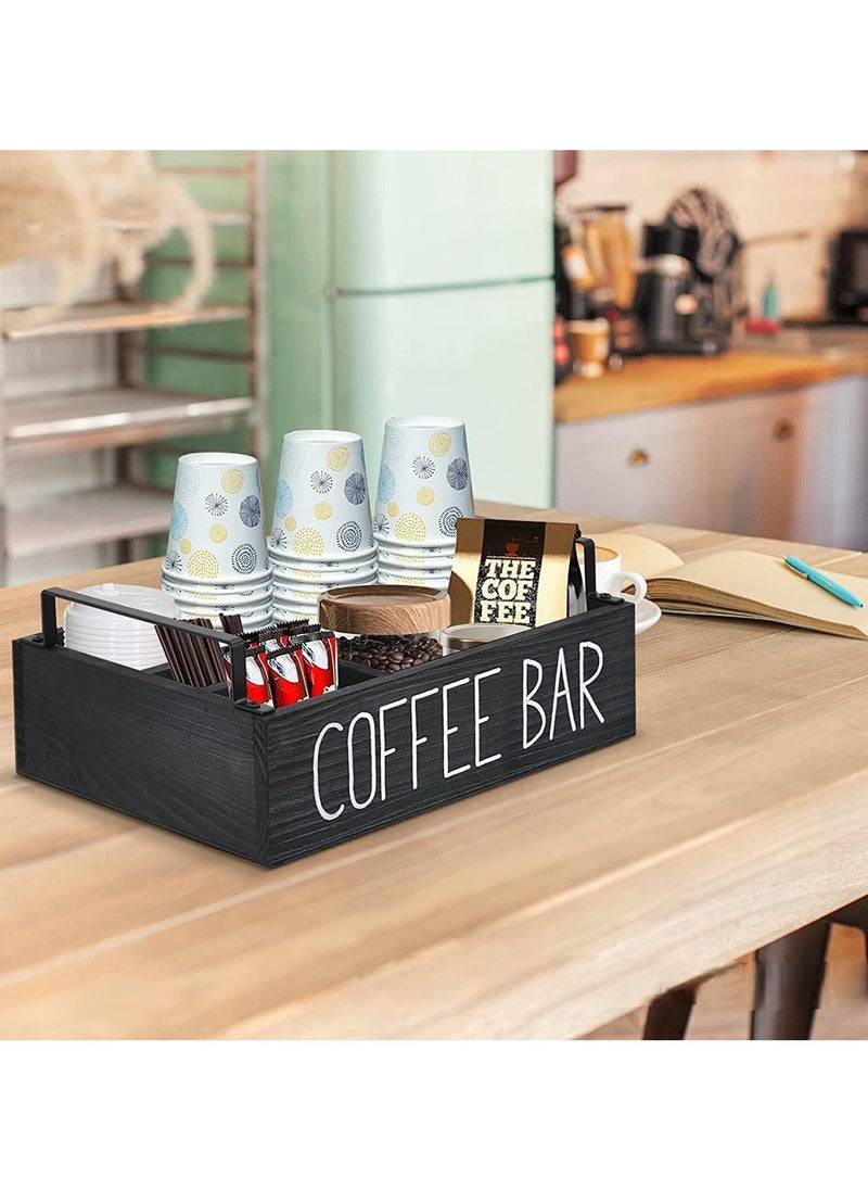 Generic Coffee Station Organizer,Wooden Coffee Bar Accessories Storage For Countertop,coffee storage box  - Image 4