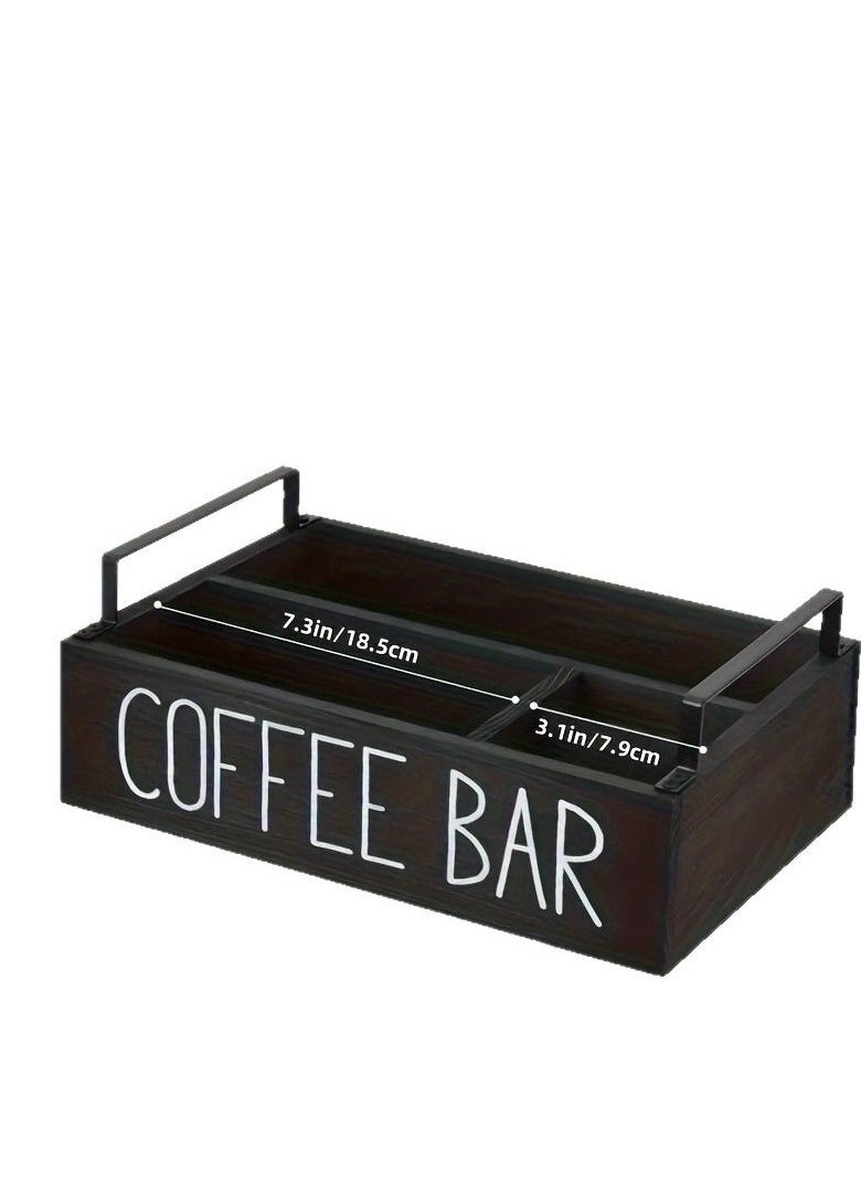 Generic Coffee Station Organizer,Wooden Coffee Bar Accessories Storage For Countertop,coffee storage box  - Image 5