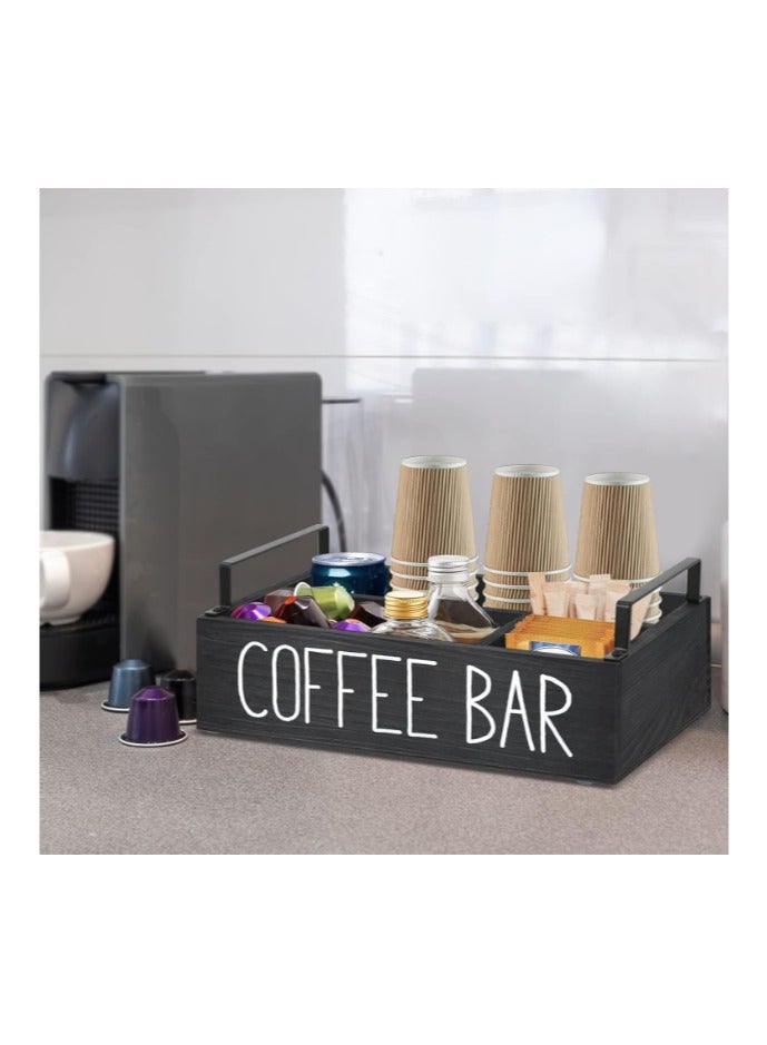 Coffee Station Organizer,Wooden Coffee Bar Accessories Storage For Countertop,coffee storage box  - Image 5