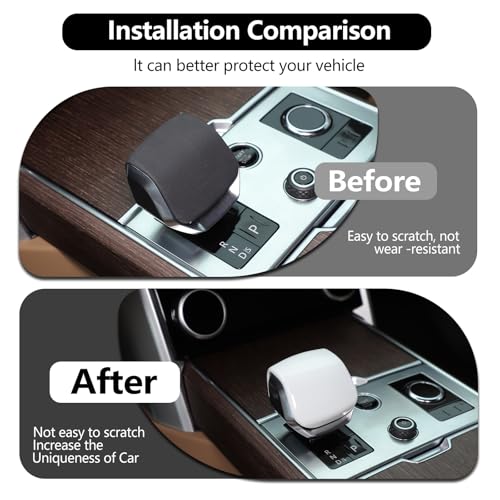 HAPPYHORSE Car Gear Shift Knob Head Cover Trim Compatible with Land Rover Range Rover Sport/Vogue，VELAR/Discovery 5 Gear Shift Knob Head Protective Cover Decoration (White) - Image 5