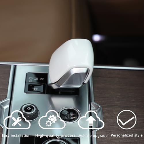 HAPPYHORSE Car Gear Shift Knob Head Cover Trim Compatible with Land Rover Range Rover Sport/Vogue，VELAR/Discovery 5 Gear Shift Knob Head Protective Cover Decoration (White) - Image 2