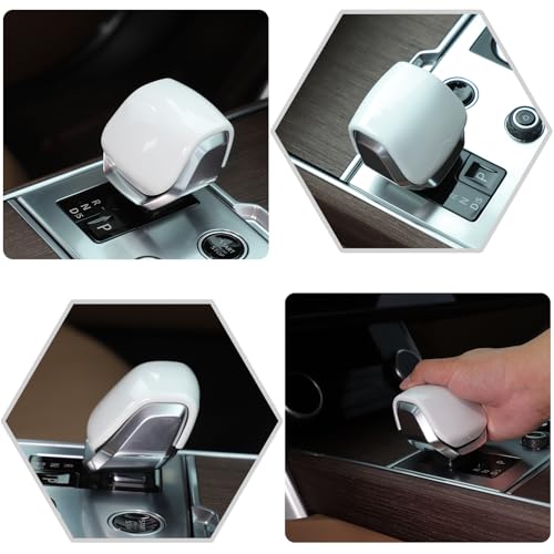HAPPYHORSE Car Gear Shift Knob Head Cover Trim Compatible with Land Rover Range Rover Sport/Vogue，VELAR/Discovery 5 Gear Shift Knob Head Protective Cover Decoration (White) - Image 4