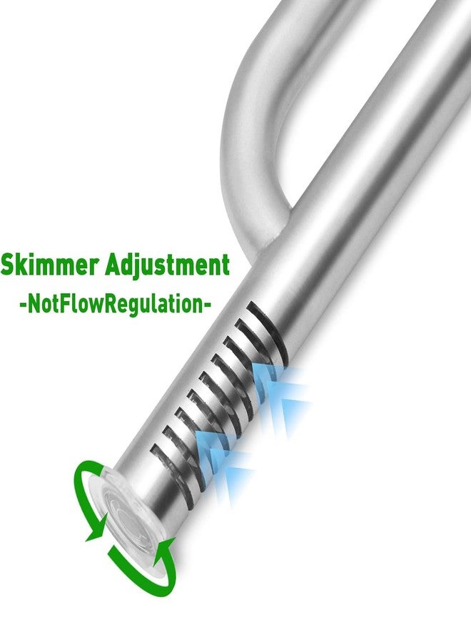 LINLAN 304 Stainless Steel Lily Pipe Inflow and Outflow with Mini Aluminum Alloy Pipe Holder, 360° Rotatable Outflow, Fits 16/22mm(5/8" i.d.) Filter Hose, for Rimless Aquariums (16mm-with Skimmer) - Image 5