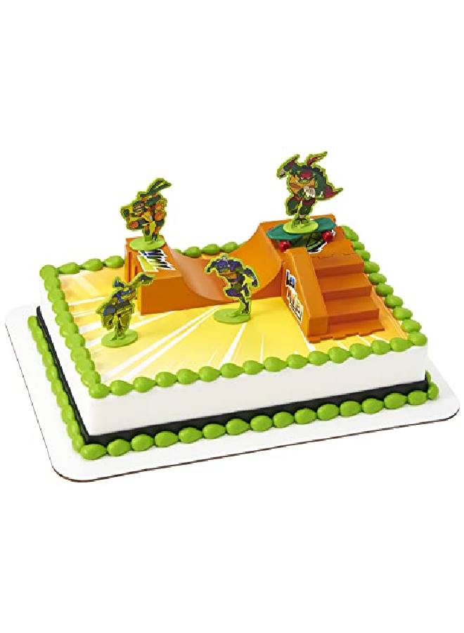 DecoPac Decoset® Teenage Mutant Ninja Turtles Tmntrise Up! Cake Topper 6Piece Birthday Decoration For Cakes And Cupcakes Surprise Your Tmnt Fan With All The Characters And Interactive Skateboard - Image 5